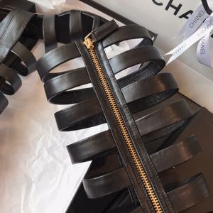 Black Chanel Sandals 
30 mm heel (in)